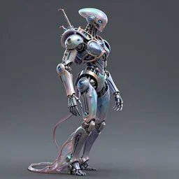 an uncut fullbody sideview portrait render of a streamline designed biomechanical medusa mechanoid by subjekt zero. composition and intricate details by igor goryunov. lowbrow colors. polished. background by ø - cult. heavily stylized by subjekt zero.