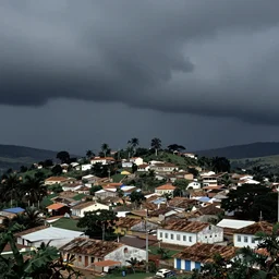 a small town in northeastern brazil. dark, atmospheric, stormy weather, ansel adams 1 9 5 7