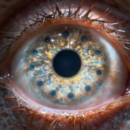 closeup of a eyeball with many pupils by benoit b. mandelbrot
