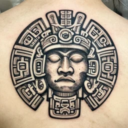 amazing detailed mesoamerican tattoo stencil