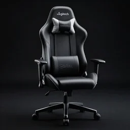 logitech gaming chair, hd, concept art, black background,