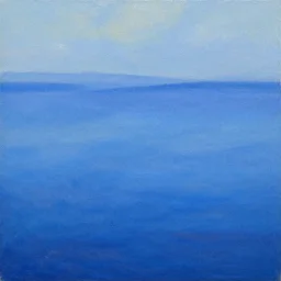 a beautiful blue colored landscape, oil painting