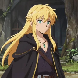 young blonde boy fantasy thief, farseer trilogy style, anime style