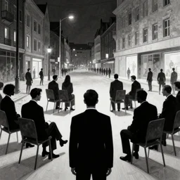 politicians in black playing politics at night, inspired by zdzislaw beksinski, concept art, digital art
