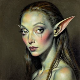 portrait, attractive mutant dryad, digital tempera and pastels, dramatic lighting, extremely high detail, pen and ink, intricate illustration, by salvador dali, artstation, wlop, pixiv