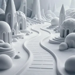 an epic elite elegant mysterious masterpiece fantasy matte painting of an impossible path winding through arctic dream worlds with surreal architecture designed by heironymous bosch, structures inspired by heironymous bosch's garden of earthly delights, surreal ice interiors by cyril rolando and asher durand and natalie shau, insanely detailed, whimsical, intricate, sharp focus, insanely complex