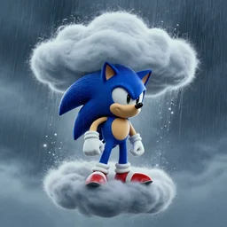 8 0 s new age album cover depicting sonic the hedgehog as a rain cloud, very peaceful mood