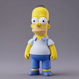 cute Homer Simpson doll, studio photo, well detailed, artstation trend, HDR, professional lighting