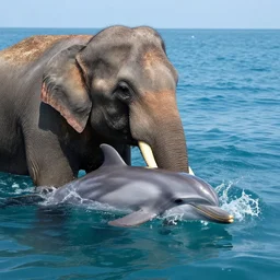 a dolphin elephant
