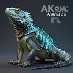 a massive lizard with with bioluminescent feathers, award winning, trending on artstation, 8 k