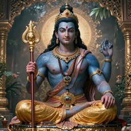 hyperrealistic artwork depiction of the Hindu God Vishnu Tom Cruise