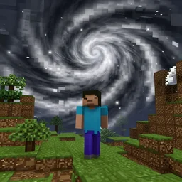 A hurricane in Minecraft
