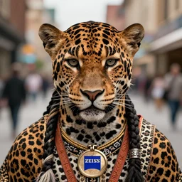 portrait of a young jaguar warrior, street pic, depth of field, zeiss lens, detailed, symmetrical, centered, fashion photoshoot, by annie leibovitz and steve mccurry, jim jarmusch, moebius, breathtaking, 8 k resolution, extremely detailed, beautiful, establishing shot, artistic, hyperrealistic, beautiful face, octane render