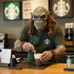 Uruk-Hai working at starbucks