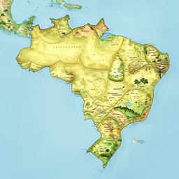 mythological map of brazil