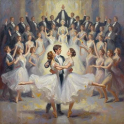 polovstian dances and chorus concept art oil painting by john berkey, highly detailed, brush hard, dreamlike