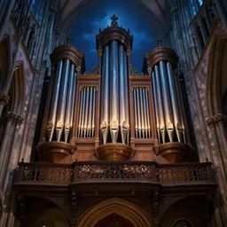 pipe organ in a gothic cathedral witching hour, cinematic, heavenly, volumetric light highly detailed, digital painting, artstation, concept art, smooth, sharp focus, epic illustration, unreal engine 5, 8 k illustration by bouguereau and greg rutkowski and edgar maxence