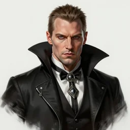 portrait of charlie hunnam as a vampire, intricate, elegant, highly detailed, digital painting, artstation, concept art, smooth, sharp focus, illustration, art by wlop, mars ravelo and greg rutkowski