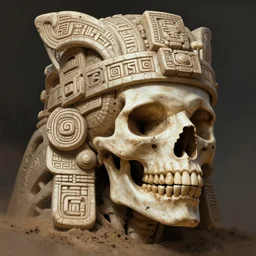 stunning mayan god of skull portrait, bones, skull, dirt, fantasy, intricate, elegant, highly detailed, digital painting, artstation, concept art, smooth, sharp focus, illustration, art by afshar petros and krenz cushart and artem demura