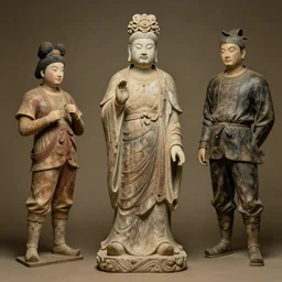 tang dynasty, statue, in the style of studio ghibli, j. c. leyendecker, greg rutkowski, artem