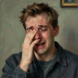 a portrait of a crying man by Edward Hopper, 4k,