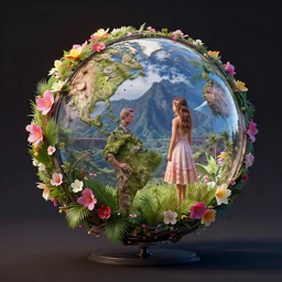 the orb of springtime kauai by thomas hill and ( ( ( ( lisa frank ) ) ) ), 8 k, octane render