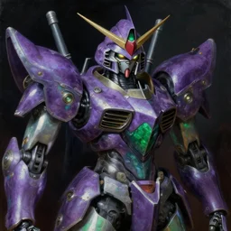 a baroque neoclassicist close - up renaissance portrait of a purple and green iridescent whimsical 1 8 0 0 s japanese mech gundam witch. reflective detailed textures. glowing eyes, dark background. highly detailed fantasy science fiction painting by moebius, norman rockwell, frank frazetta, and syd mead. rich colors, high contrast. artstation