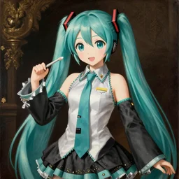renaissance painting of hatsune miku