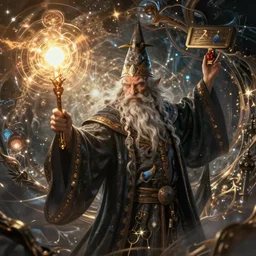 a wizard casting the spell magic missile, hyper realistic, 8 k ultra realistic creature, detailed intricate, with fractal sunlight, award - winning, masterpiece, in the style of tom bagshaw, cedric peyravernay, peter mohrbacher