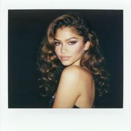 grainy color polaroid of Zendaya in space, dreamlike, intricate detail, sigma 85mm f/1.4, 4k