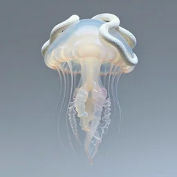 beautiful pale smooth medusa with white silver snakes coming from her head
