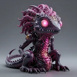 complex 3 d render of a beautiful porcelain dark lovecraft horror machine glowing reptile neon eyes. magenta gold and white, fractal veins, fractal hair, 1 5 0 mm, beautiful natural soft light, rim light, gold fractal details, fine lace, mandelbot fractal anatomical, glass, facial muscles, elegant, ultra detailed, metallic armor, octane render
