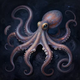 an octopus snake chimera, swimming, cosmic horror, elegant intricate digital painting artstation concept art by mark brooks and brad kunkle extreme detailed