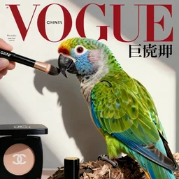 parrot parrot parrot parrot parrot parrot, vogue women's fashion beauty celebrity magazine, chanel makeup, ilya kuvshinov, john singer sargent, digital art illustration, impressionist oil painting, trending on artstation, intricate