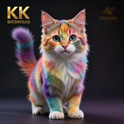 full body pose, hyperrealistic photograph of a magic rainbow kitten, dim volumetric lighting, 8 k, octane beautifully detailed render, extremely hyper detailed, intricate, epic composition, cinematic lighting, masterpiece, trending on artstation, very very detailed, stunning, hdr, smooth, sharp focus, high resolution, award, winning photo, dslr, 5 0 mm