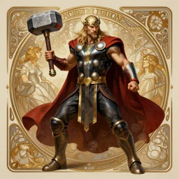 thor wielding his hammer, full body shot, myth, d & d, fantasy, intricate, elegant, highly detailed, digital painting, artstation, concept art, matte, sharp focus, illustration, hearthstone, art by artgerm and greg rutkowski and alphonse mucha