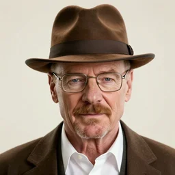 A Movie Still of Gordon Ramsay As Walter White, Glasses, Fedora, 8k, exquisite detail, HD, Photorealistic lighting
