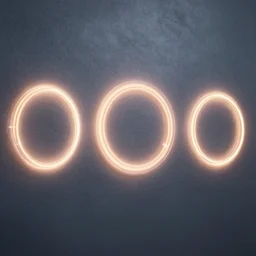 wall with three glowing energy circles. detailed. smooth. sharp focus. trending on arstation. artist greg rutkowski.