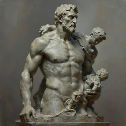concept art of sculpture of humanity  oil painting by Jama Jurabaev, extremely detailed, brush hard, artstation, for AAA game, high quality
