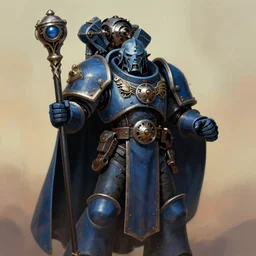 full character potrait of clockwork machine holding a ceremonial staff, wearing a cloak, zdzislaw beksinski, lewis jones, dariusz zawadzki, wayne barlow, warhammer fantasy, cold hue's, warm tone gradient background, concept art, 4 k, ultra - high - definition