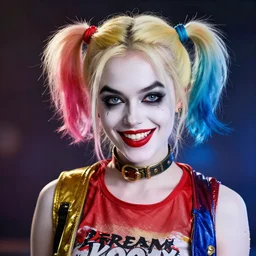 detailed photograph of jennette mccurdy as harley quinn, 8 k, by greg rutkowski, artgerm, global illumination