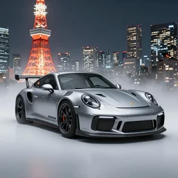 2 0 8 4 porsche 9 1 1 gt 3 stanceworks carbon paneling and bolts large diffuser, octane render atmospheric fog, tokyo, night