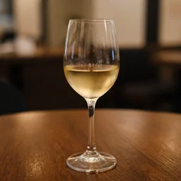 glass of wine on a table