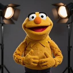 studio portrait still of muppet!!!!! agent smith!!!!!! as a muppet muppet as a muppet, 8 k, studio lighting, key light,