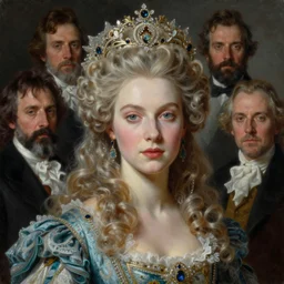 a portrait painting of the queen of earth dressed by alexander mcqueen, an ultrafine detailed painting by zha shibiao, austin osman spare, roberto ferri, william waterhouse and tom bagshaw. ultradetailed face, cgsociety, fantasy art, detailed painting, chiaroscuro, rococo