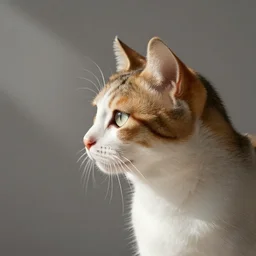 a calico kitty profile view