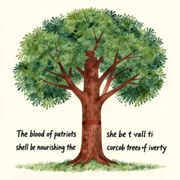 the blood of patriots shall be nourishing the corncob tree of liverty