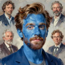 David Cross as blue man. digital painting, artstation, concept art, smooth, sharp focus, illustration, art by artgerm and donato giancola and Joseph Christian Leyendecker, Ross Tran, WLOP