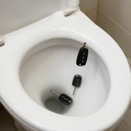 car keys falling down toilet