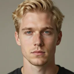 a close up realistic portrait of a blonde man, trending on artstation